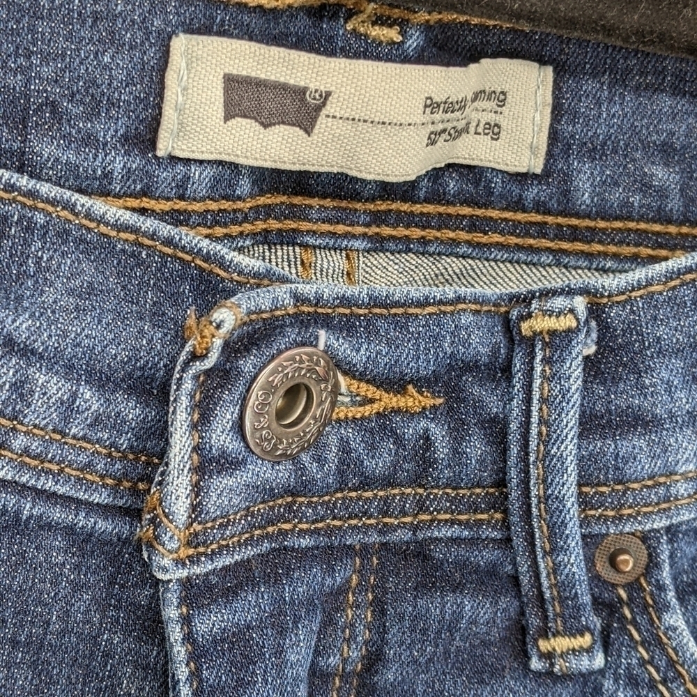 Levi's 512 Denim Jeans Perfectly Slimming Straight Leg W27 L30 (meas. 26/28) - Picture 5 of 9